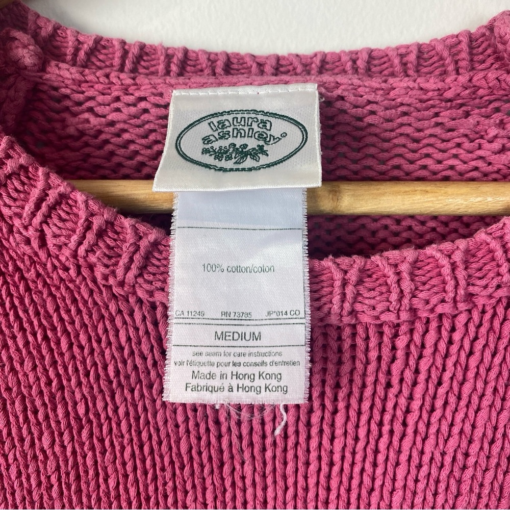 Vintage Pink Knit Laura Ashley Top - Picture 3 of 4